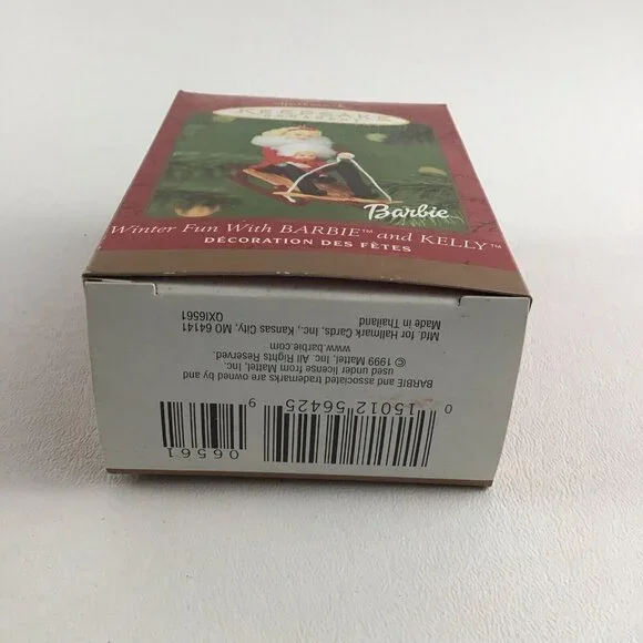 Hallmark Keepsake Christmas Tree Ornament Winter Fun With Barbie & Kelly 2000 - Picture 2 of 6